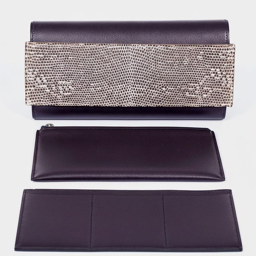 Hermès Portefeuille Passant Long Bleu Indigo Evergrain Ombre Lizard