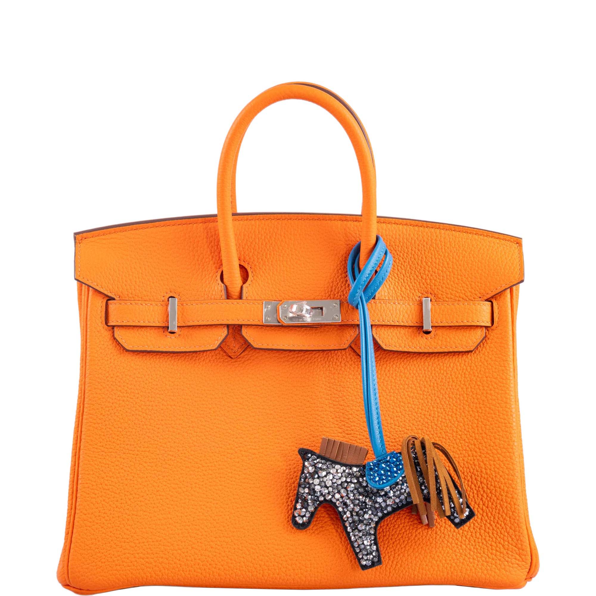 Hermès Rodeo Gold and Blue Aztec Bag Charm Custom Swarovski PM