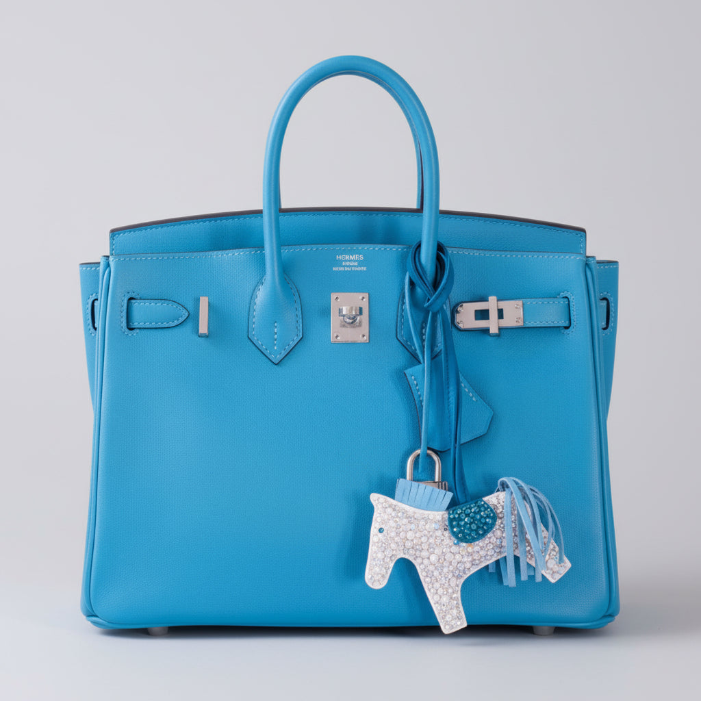 Hermès Rodeo Milo White Clear and Iridescent Charm Custom Swarovski PM