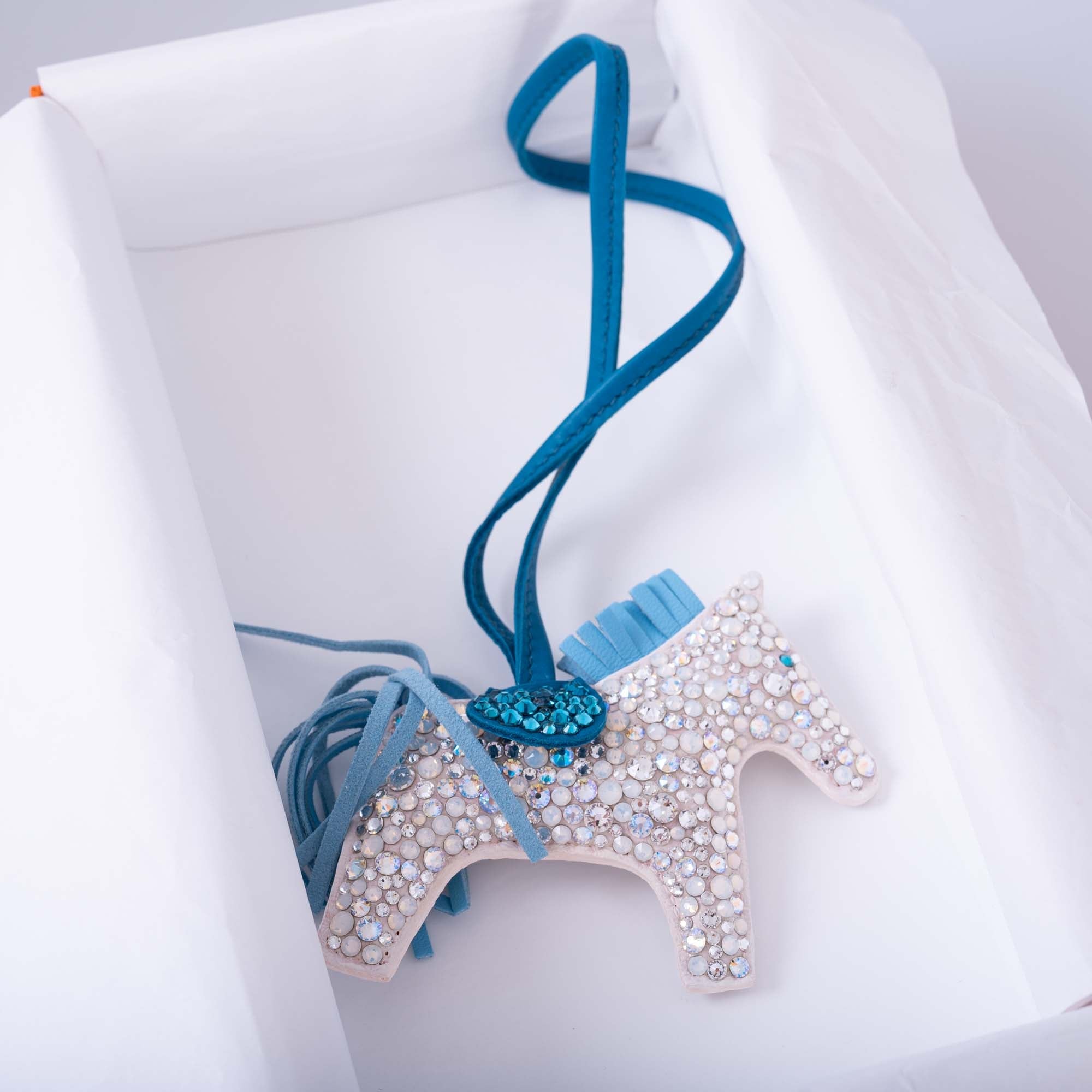 Hermès Rodeo Milo White Clear and Iridescent Charm Custom