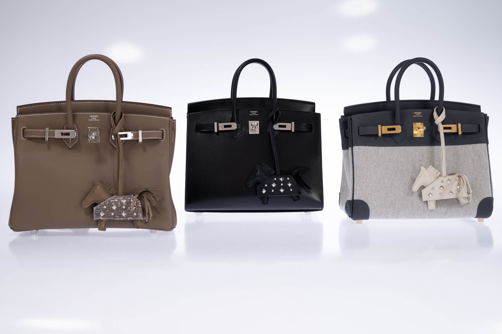 Hermès Rodeo PM Rock Charm Ombre Lizard & Milo Lambskin Palladium