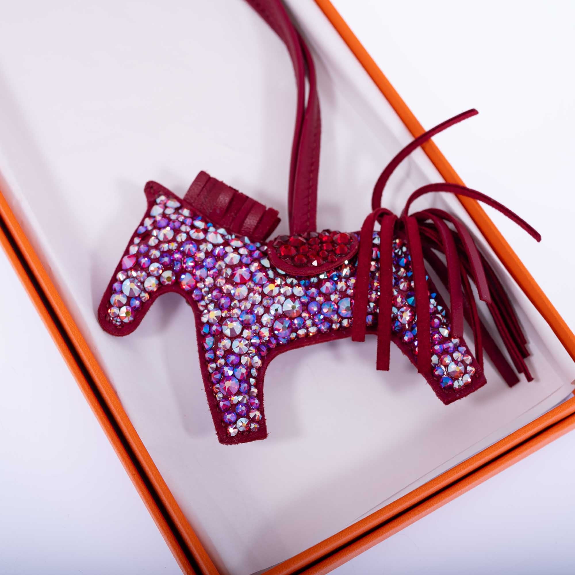 Hermès Rodeo Rubis Bag Charm Custom Swarovski PM