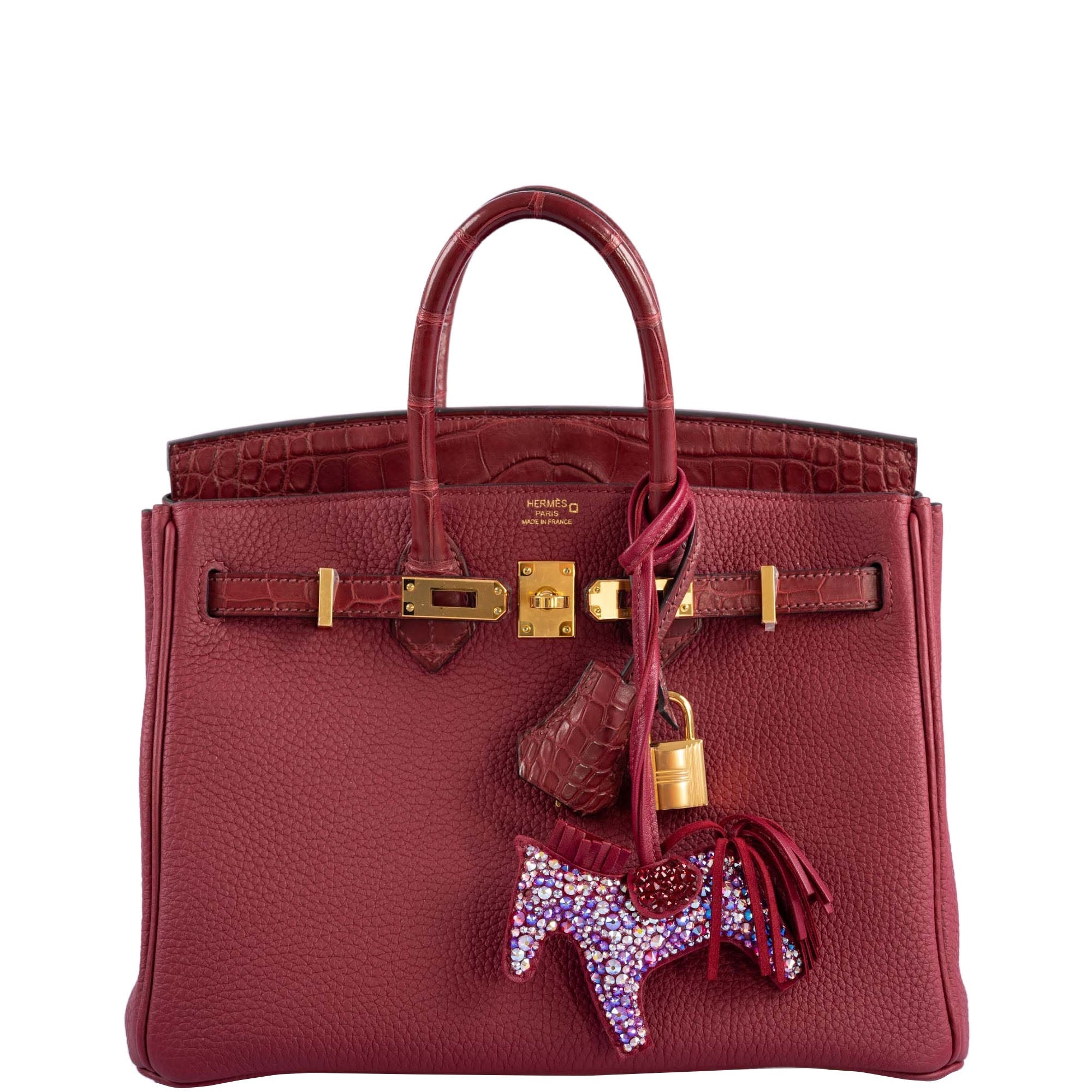 Hermès Rodeo Rubis Bag Charm Custom Swarovski PM