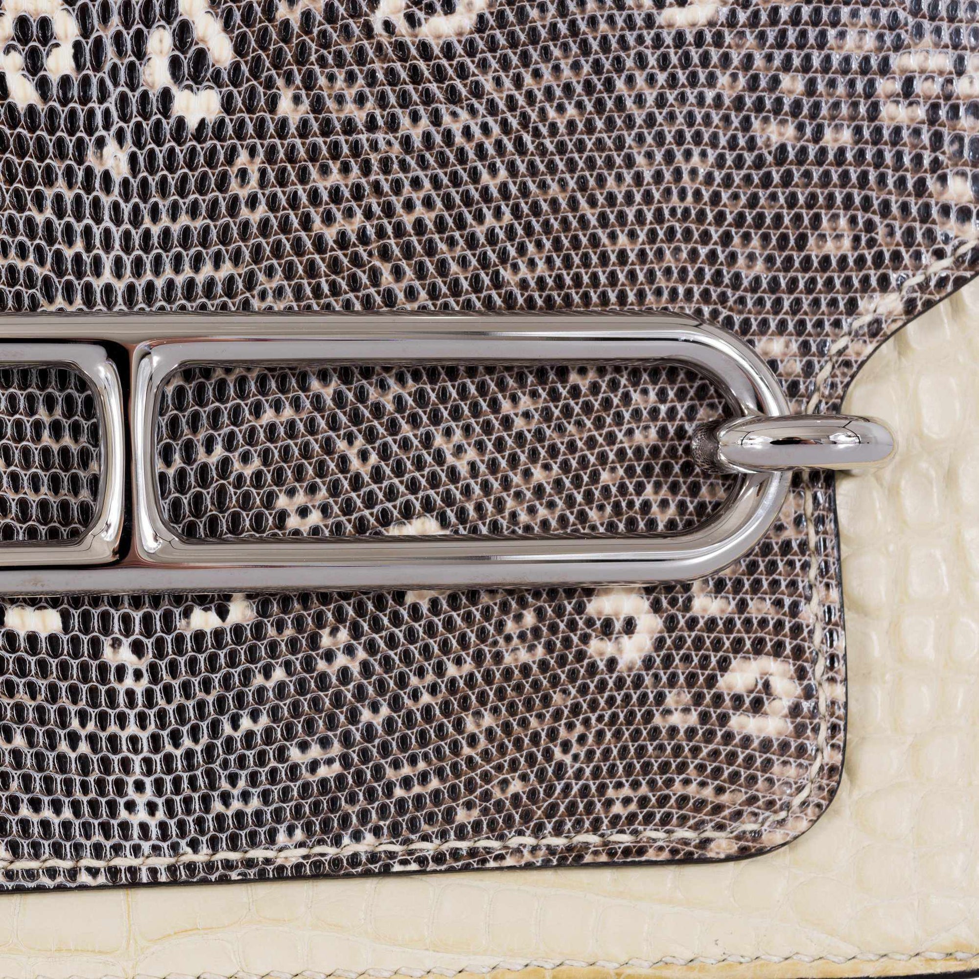 Hermès Roulis Mini Ombré Vanille Matte Alligator Mississippiensis/Natura Lézard Palladium Hardware