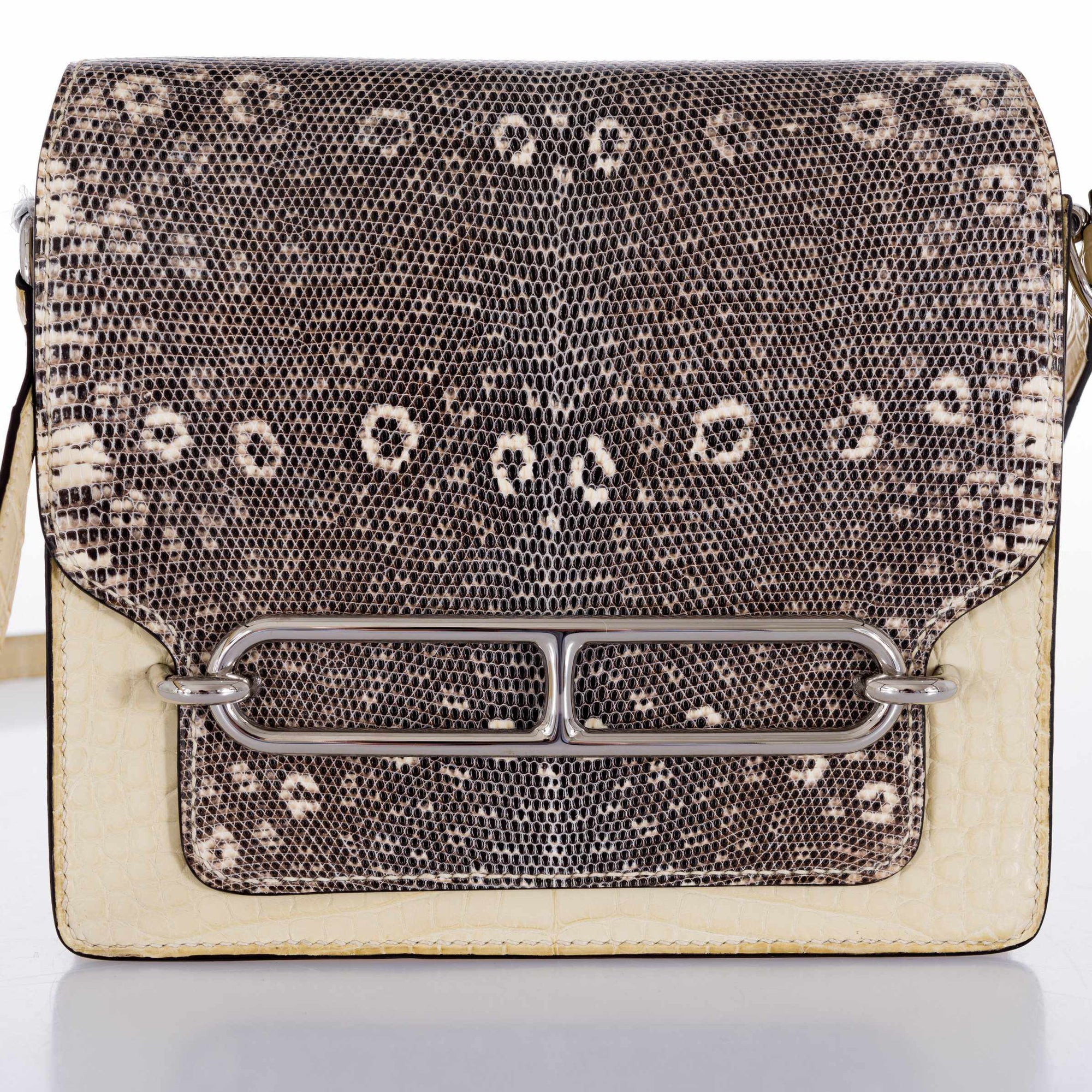 Hermès Roulis Mini Ombré Vanille Matte Alligator Mississippiensis/Natura Lézard Palladium Hardware