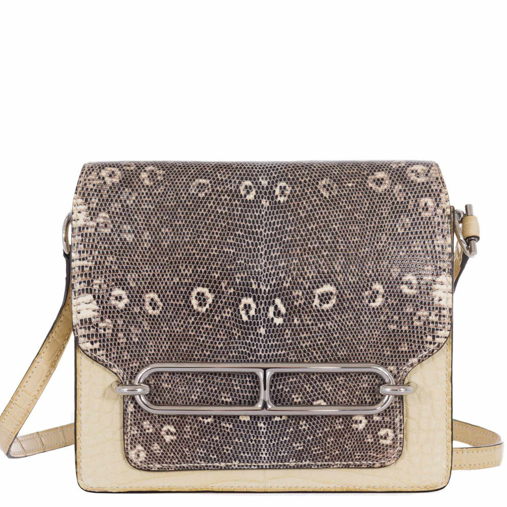 Hermès Roulis Mini Ombré Vanille Matte Alligator Mississippiensis/Natura Lézard Palladium Hardware