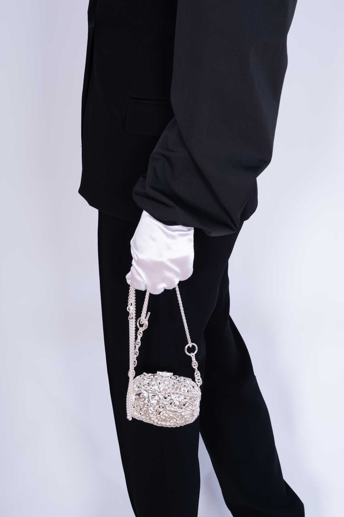 Hermès Sac Bijou Chaîne d’Ancre Sterling Silver Minaudière