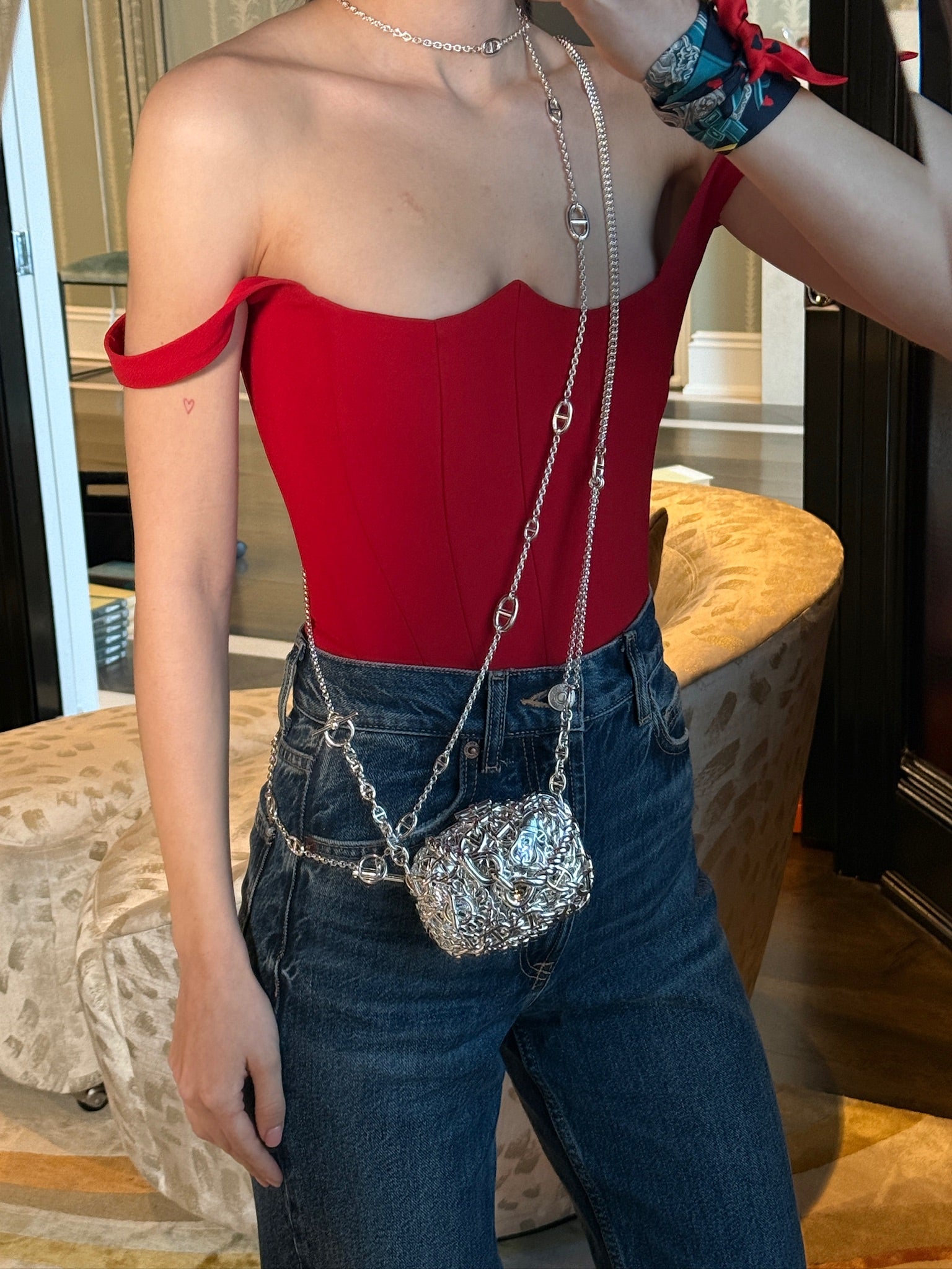 Hermès Sac Bijou Chaîne d’Ancre Sterling Silver Minaudière