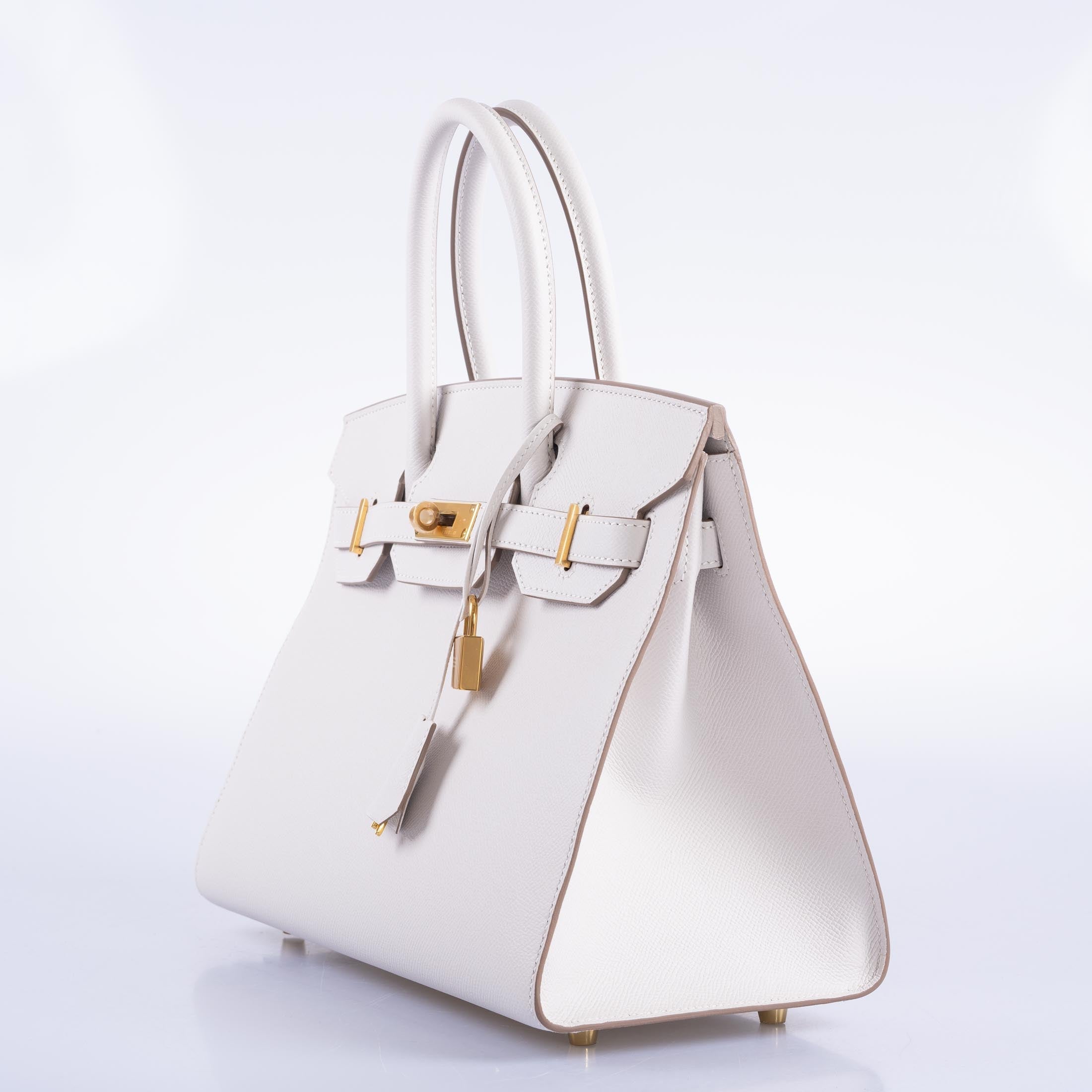 Hermès Sellier Birkin 30 Gris Pale Epsom Gold Hardware