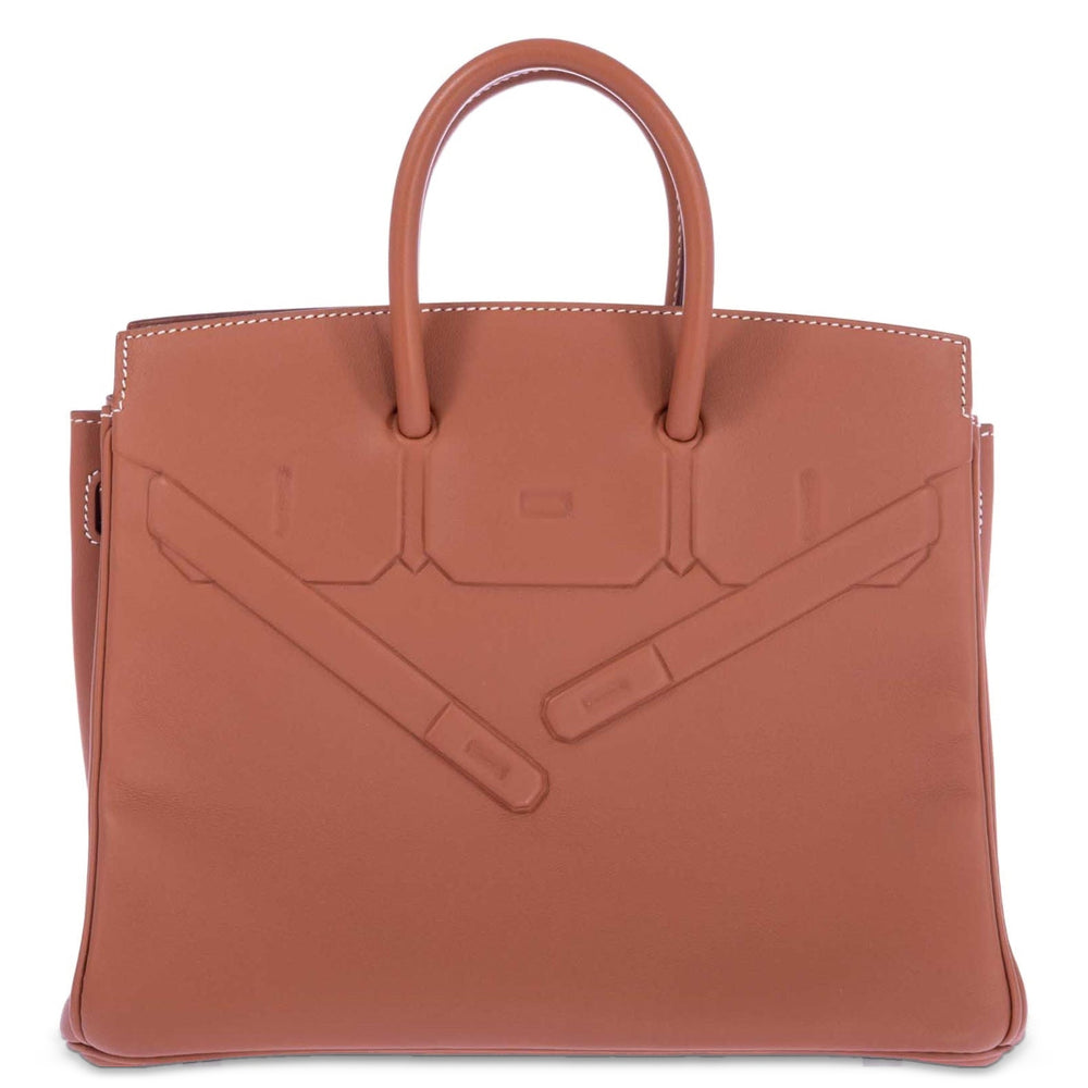 Hermès Shadow Birkin 25 Gold Swift Gold Hardware, front view