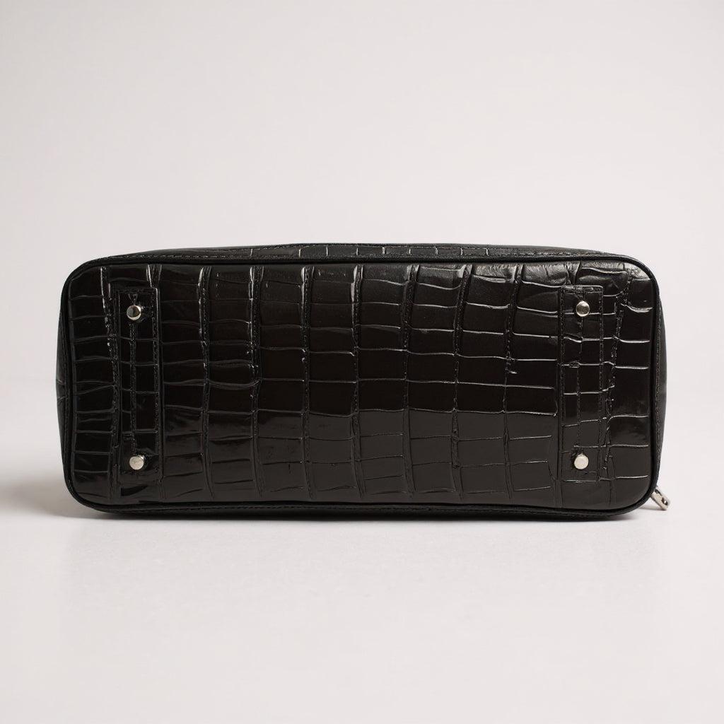 Hermès Shoulder Birkin 42 JPG II Shiny Black Porosus Crocodile Palladium Hardware