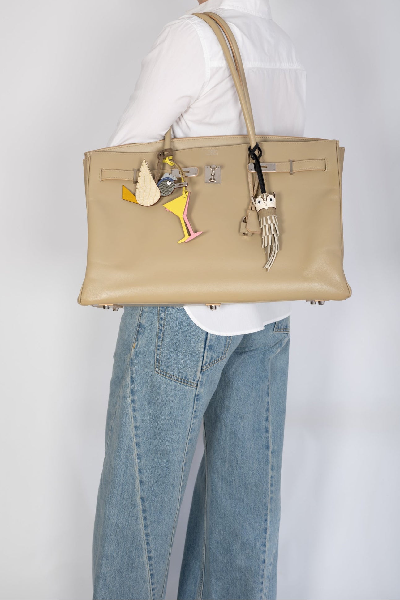 Hermès Shoulder Birkin 45 Sable Smooth Calfskin Palladium Hardware