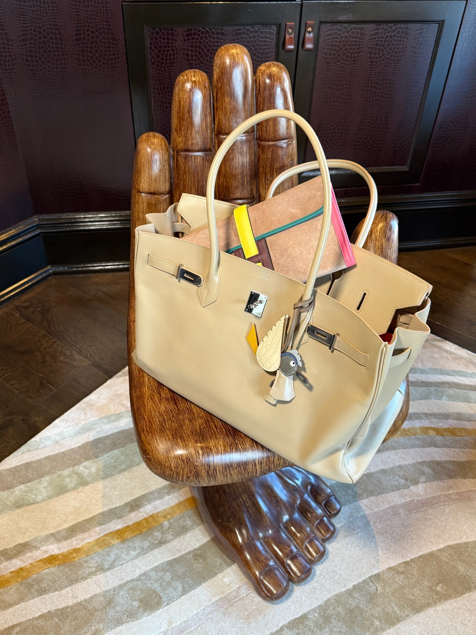 Hermès Shoulder Birkin 45 Sable Smooth Calfskin Palladium Hardware