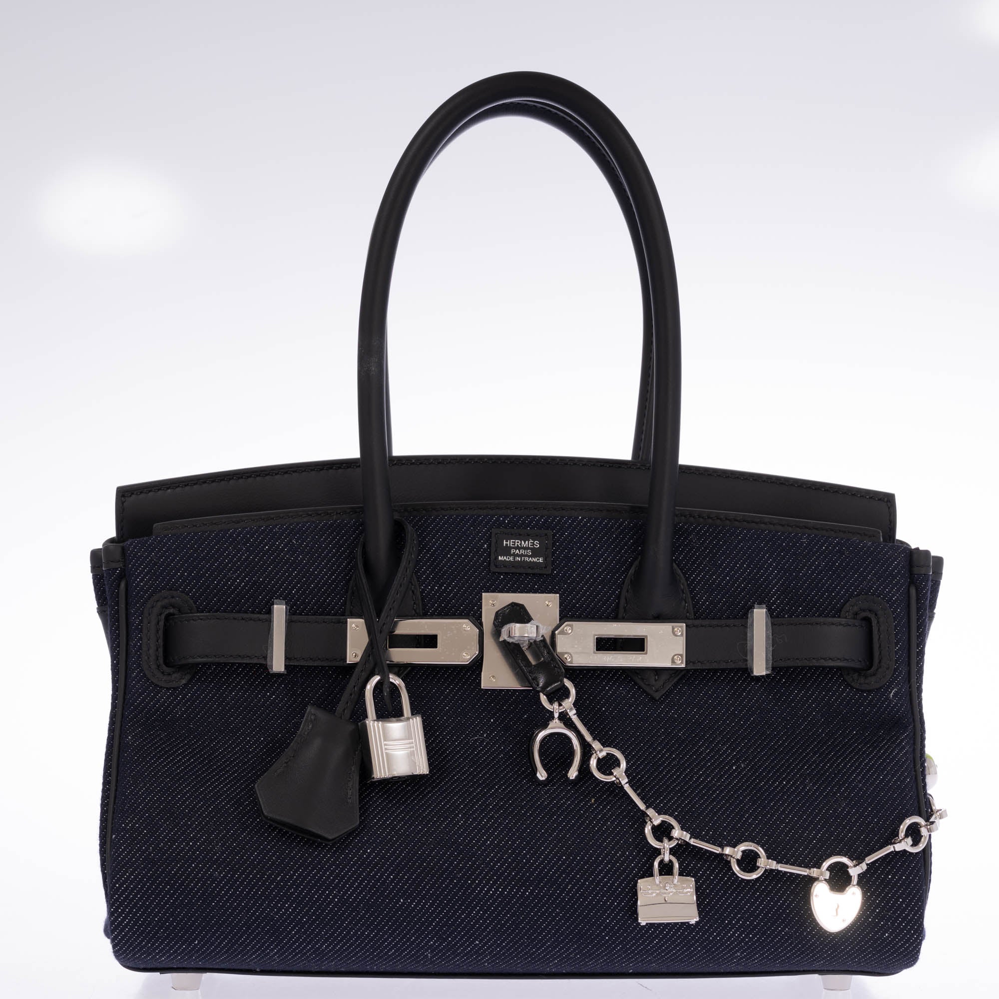 Hermès Shoulder Birkin Light 29 Dark Denim/Noir Swift Palladium