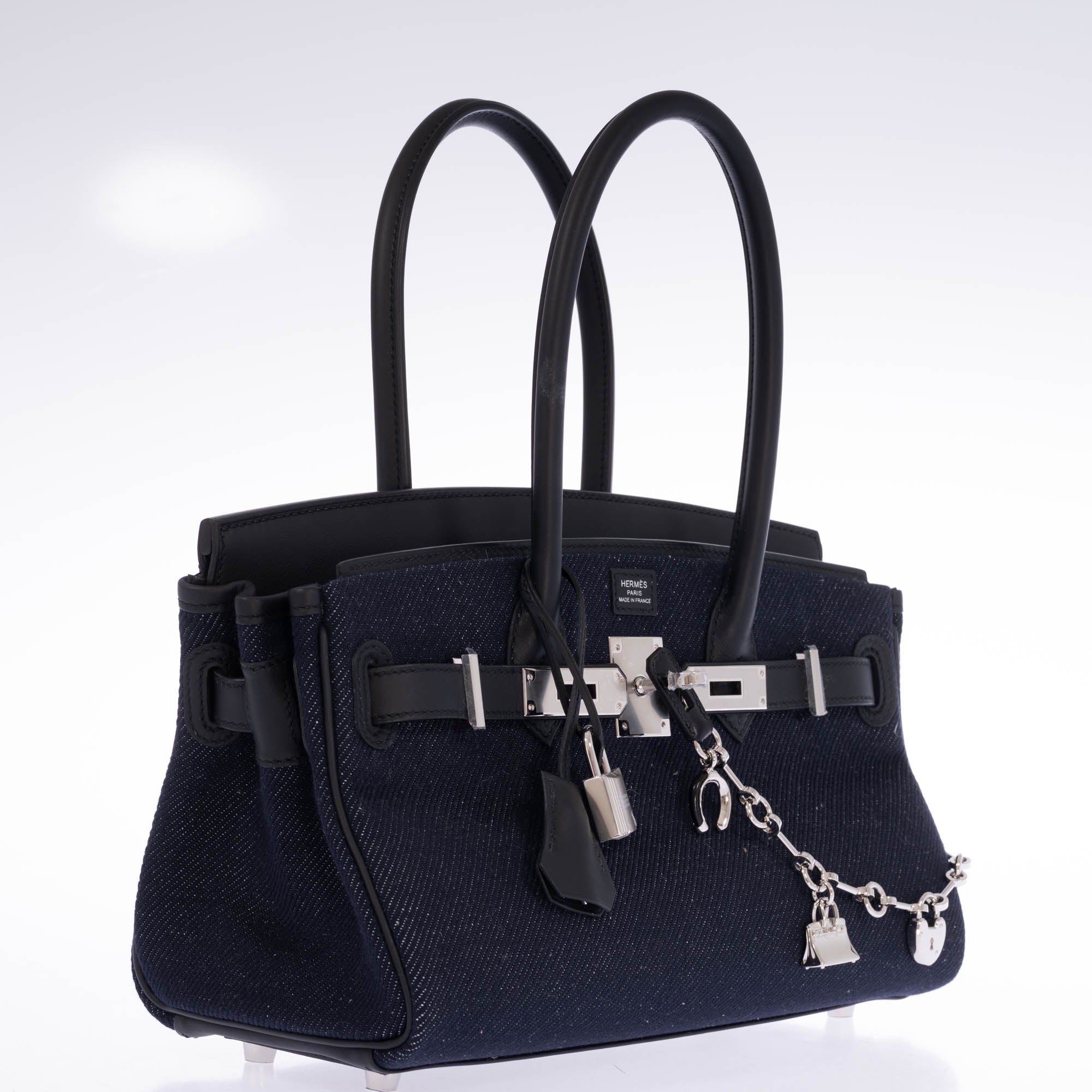 Hermès Shoulder Birkin Light 29 Dark Denim/Noir Swift Palladium