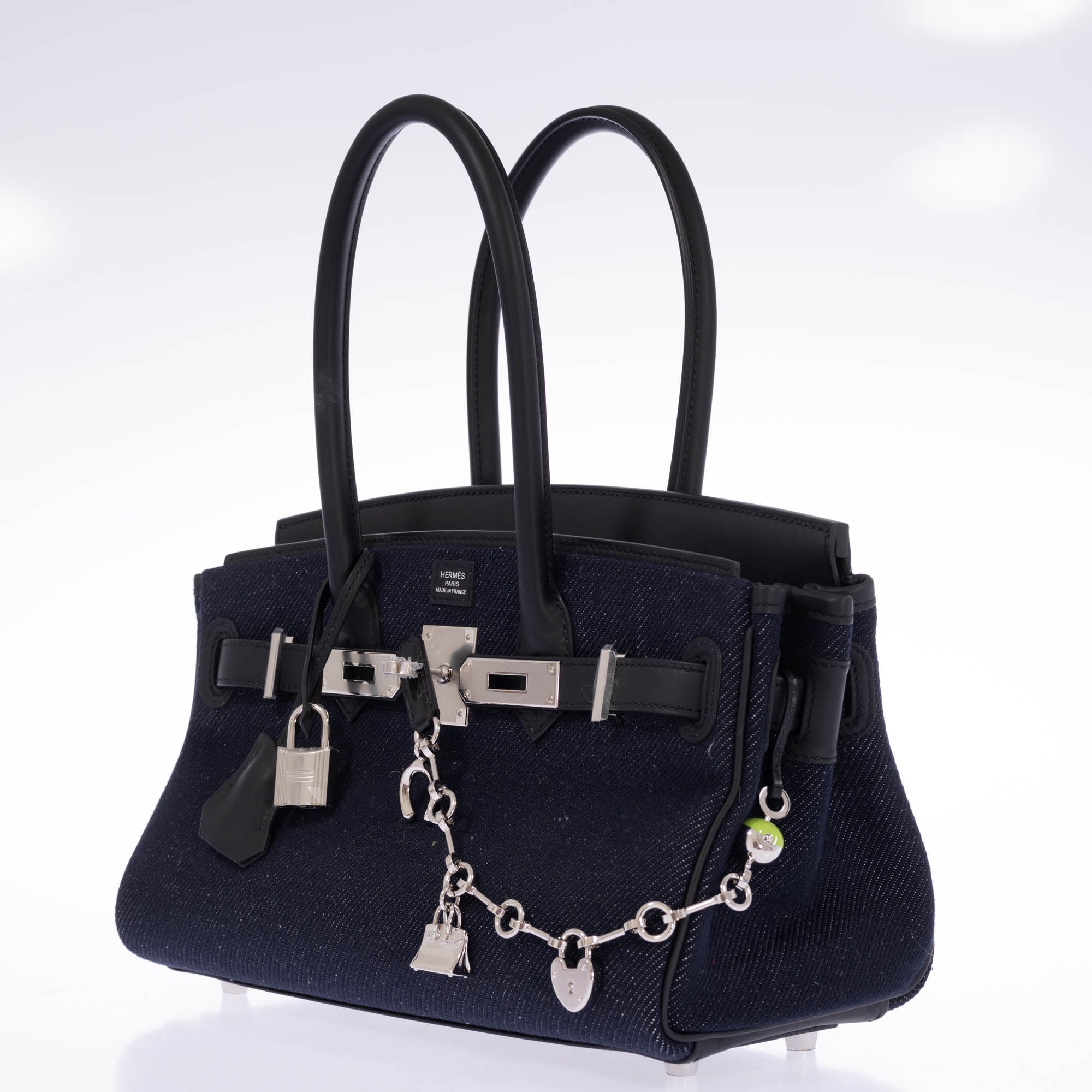 Hermès Shoulder Birkin Light 29 Dark Denim/Noir Swift Palladium