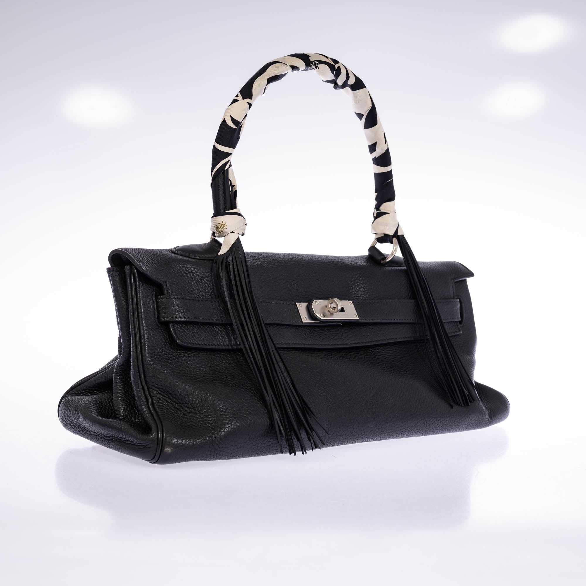 Hermès Shoulder Kelly 42 JPG Noir Clemence Palladium Hardware