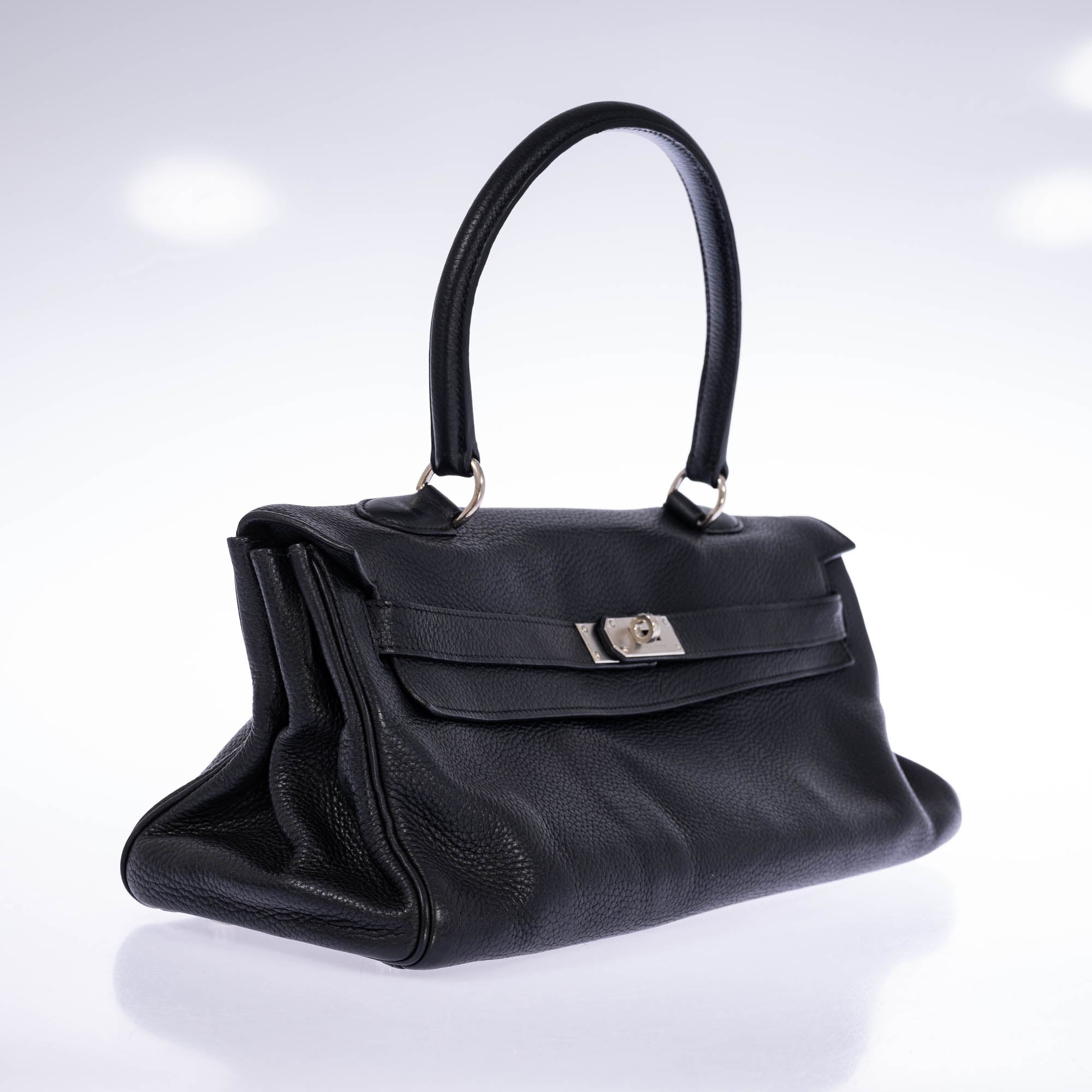 Hermès Shoulder Kelly 42 JPG Noir Clemence Palladium Hardware