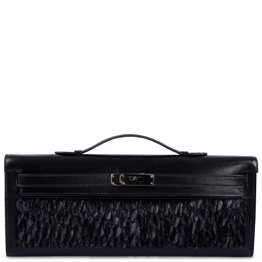 Hermès So Black Feather Kelly Cut Black Box PVD Hardware, front view