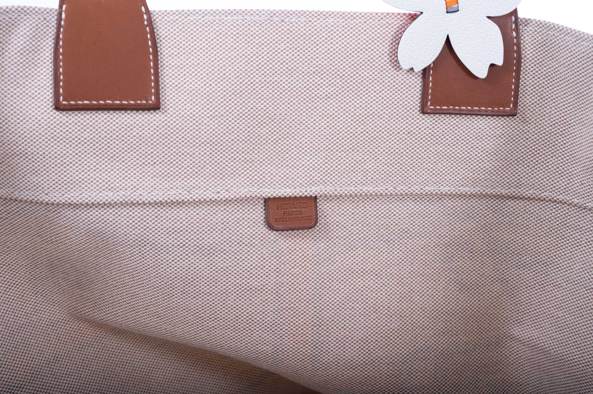 Hermès Steeple 31 Quadriga H Canvas Fauve Barenia Tote