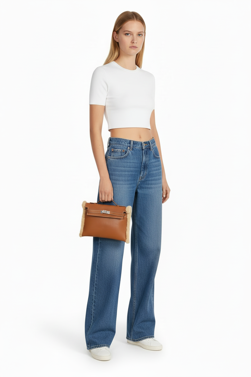 Hermès Teddy Kelly Clutch Barenia Mouton Shearling Palladium Hardware