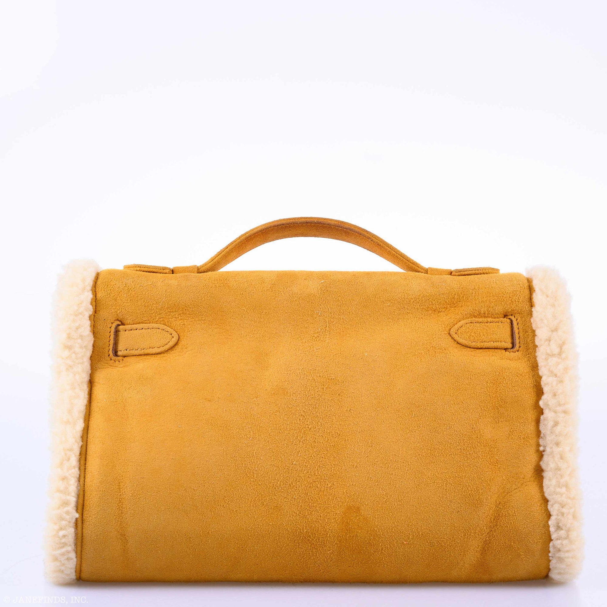 Hermès Teddy Kelly Muff Sable Doblis Suede & Mouton Shearling Palladium Hardware