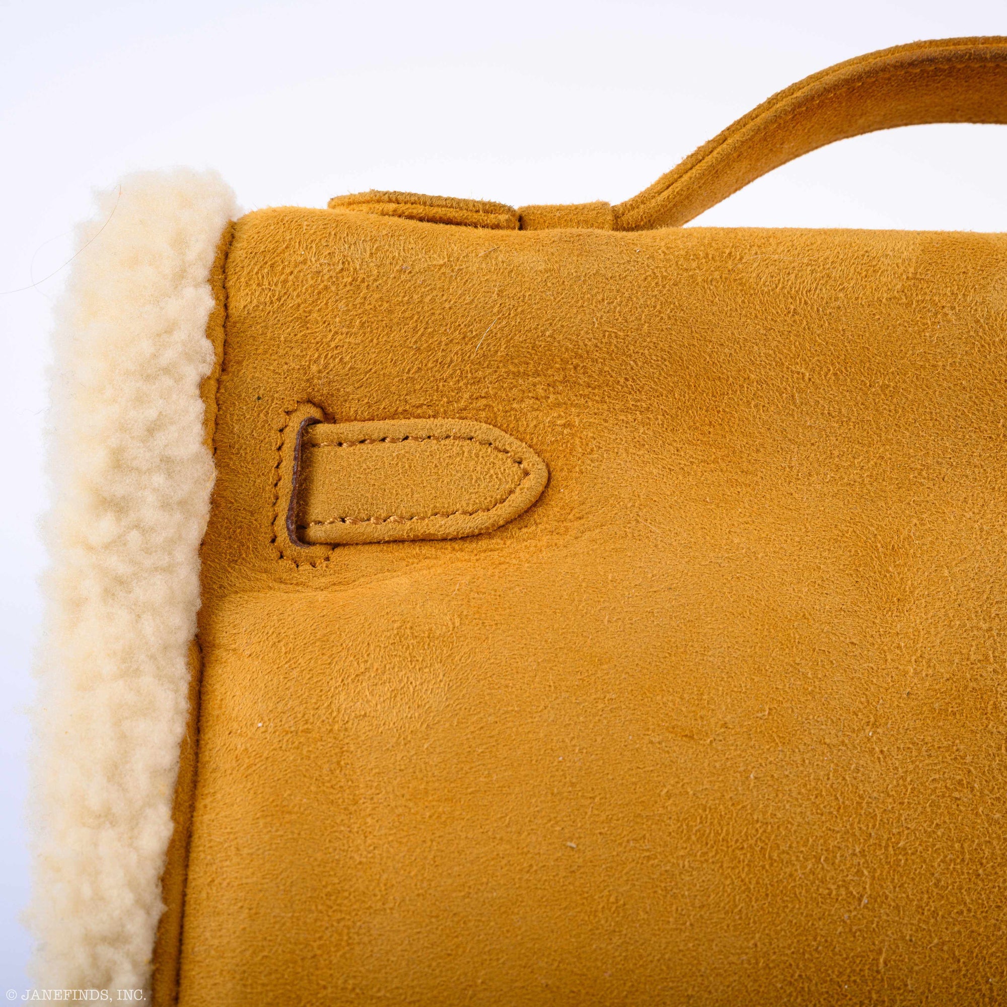 Hermès Teddy Kelly Muff Sable Doblis Suede & Mouton Shearling Palladium Hardware