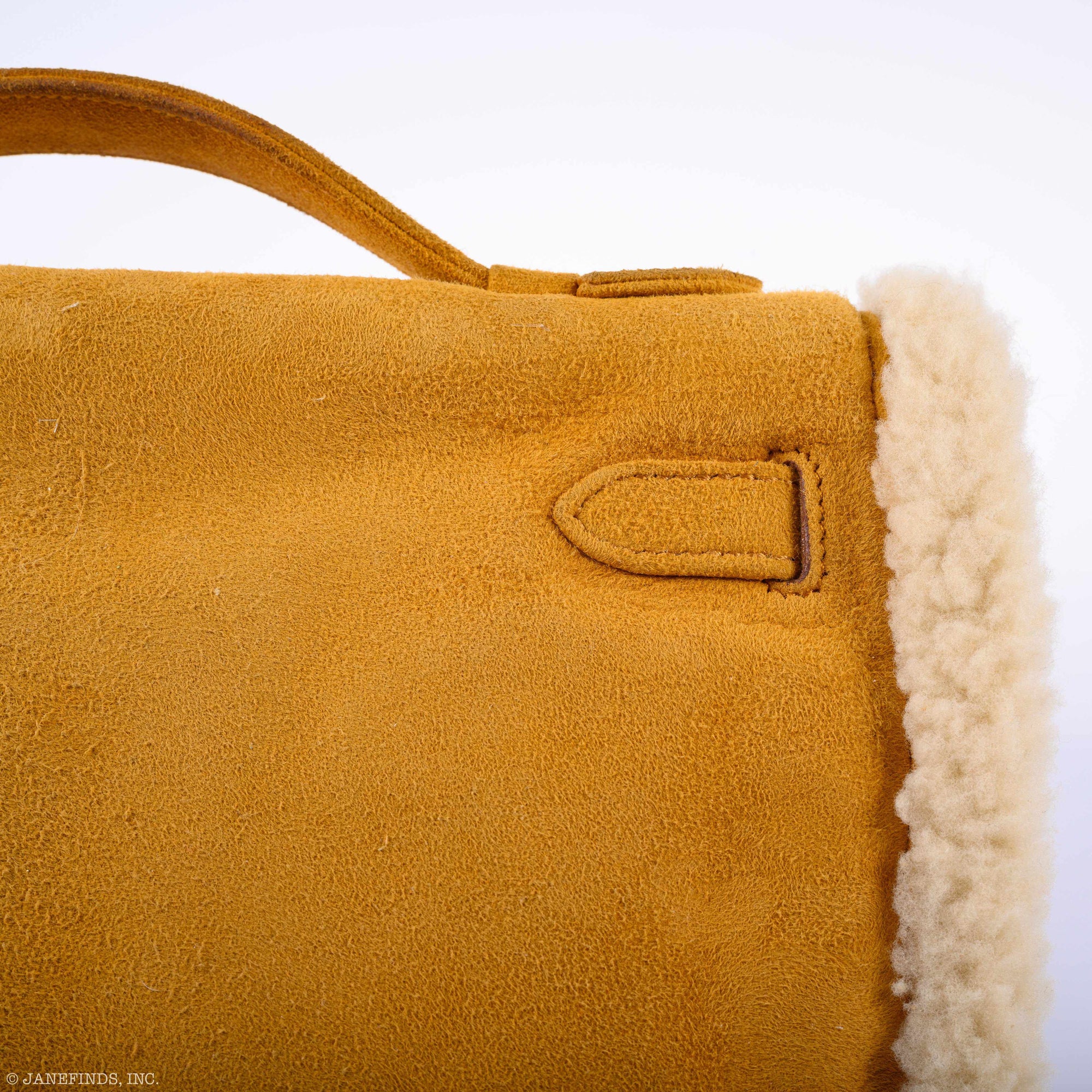 Hermès Teddy Kelly Muff Sable Doblis Suede & Mouton Shearling Palladium Hardware