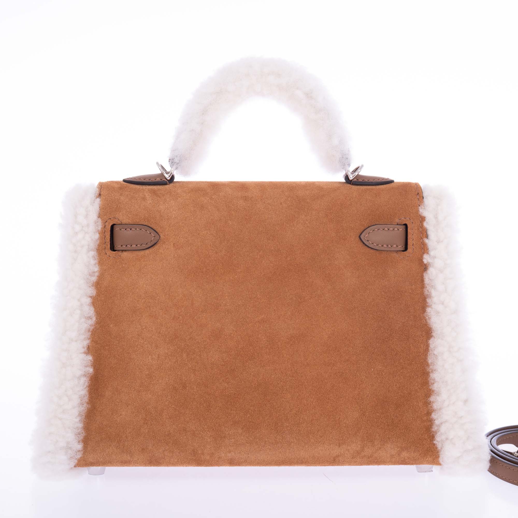 Hermès Teddy Mini Kelly 20 Chamois Grizzly, Alezan Swift and Ecru