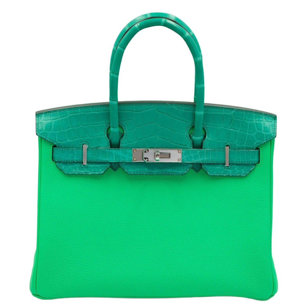 Hermès Touch Birkin 30 Vert Jade Matte Nilo Crocodile and Vert Comics Togo Palladium Hardware