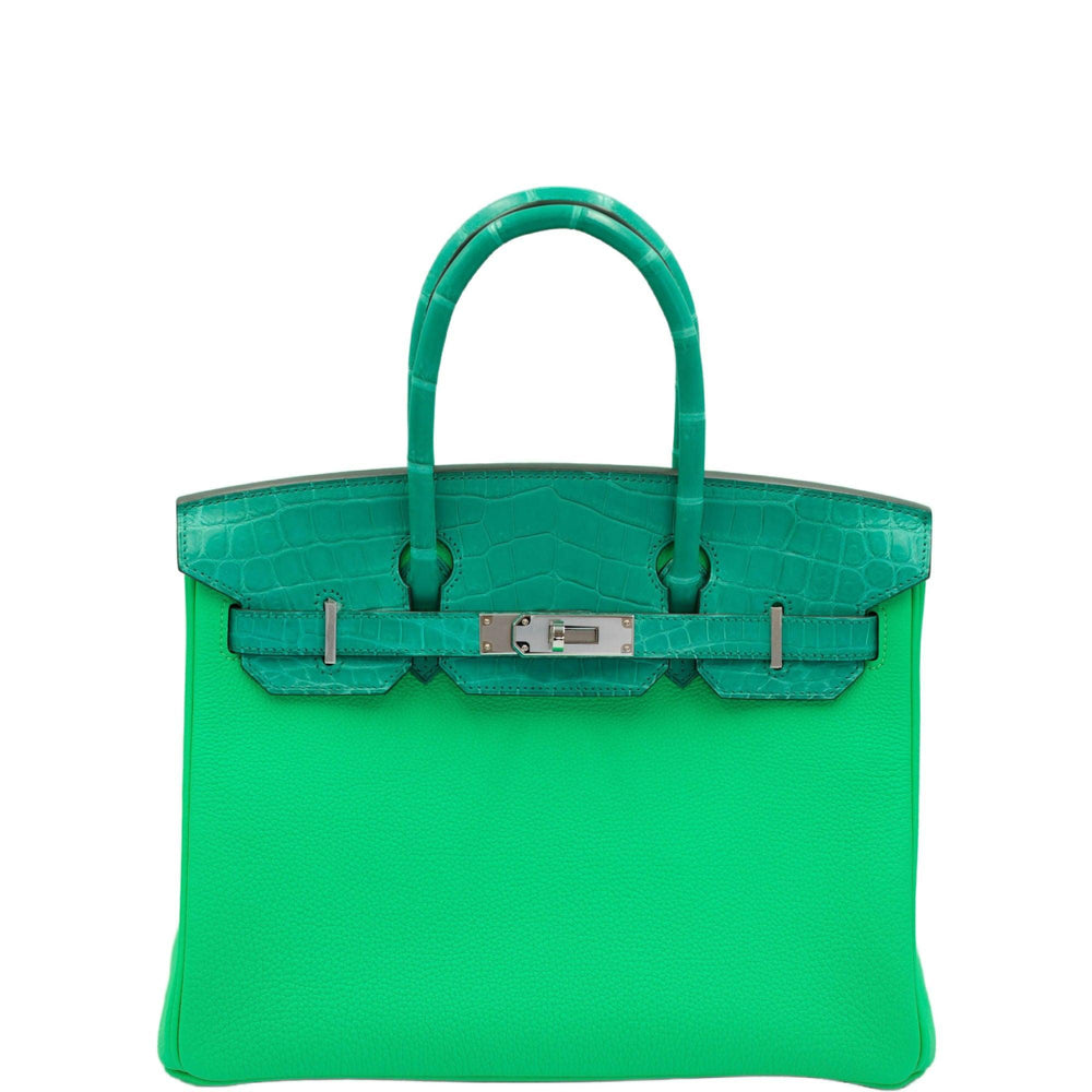 Hermès Touch Birkin 30 Vert Jade Matte Nilo Crocodile and Vert Comics Togo Palladium Hardware
