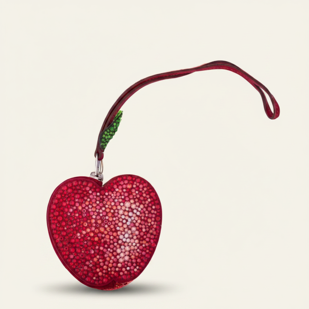 Hermès Tutti Frutti Apple Charm Coin Purse JaneFinds Custom Shop Swarovski Crystal Red Ombré