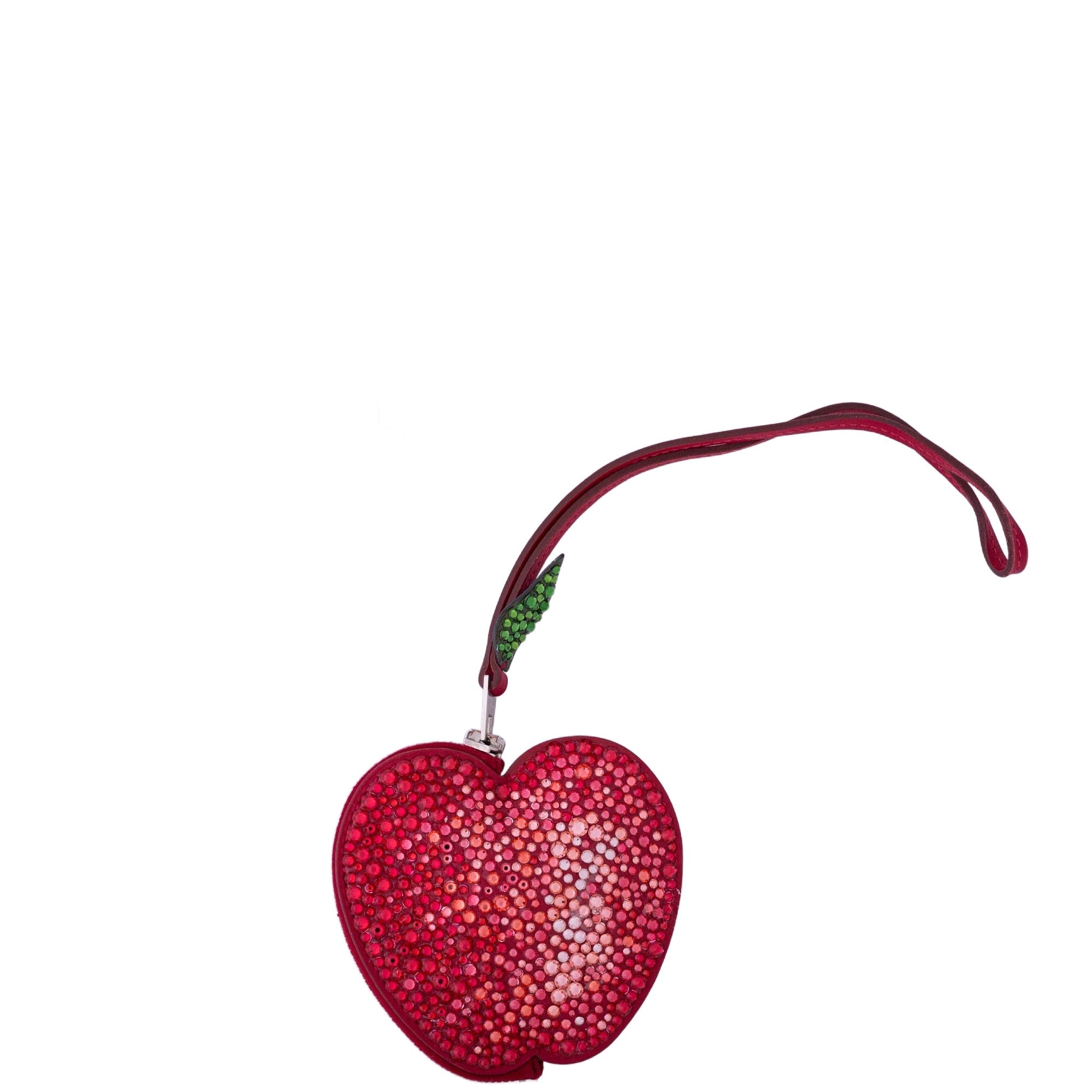 Hermès Tutti Frutti Apple Charm Coin Purse JaneFinds Custom Shop Swarovski Crystal Red Ombré