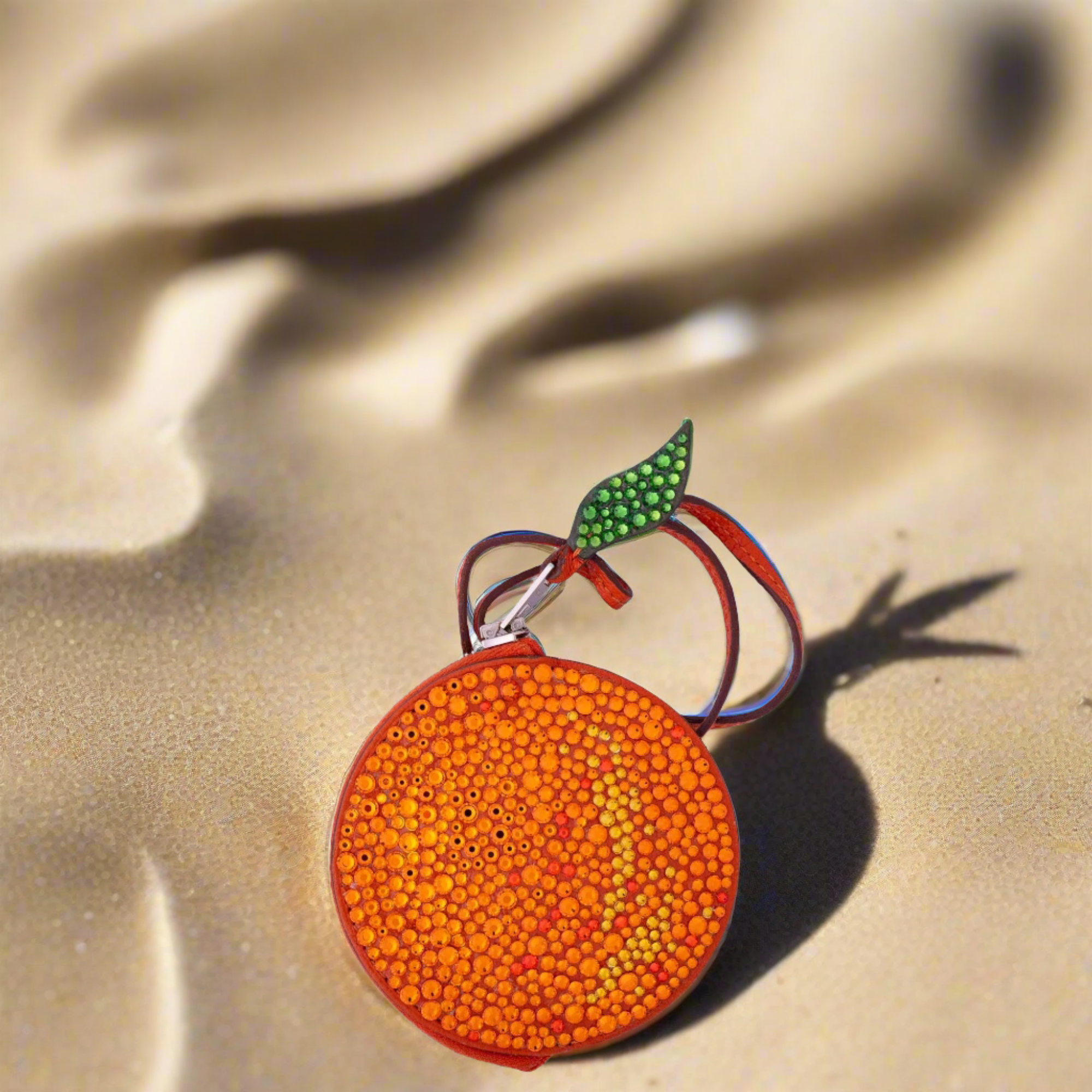 Hermès Tutti Frutti Orange Charm Coin Purse Custom Swarovski