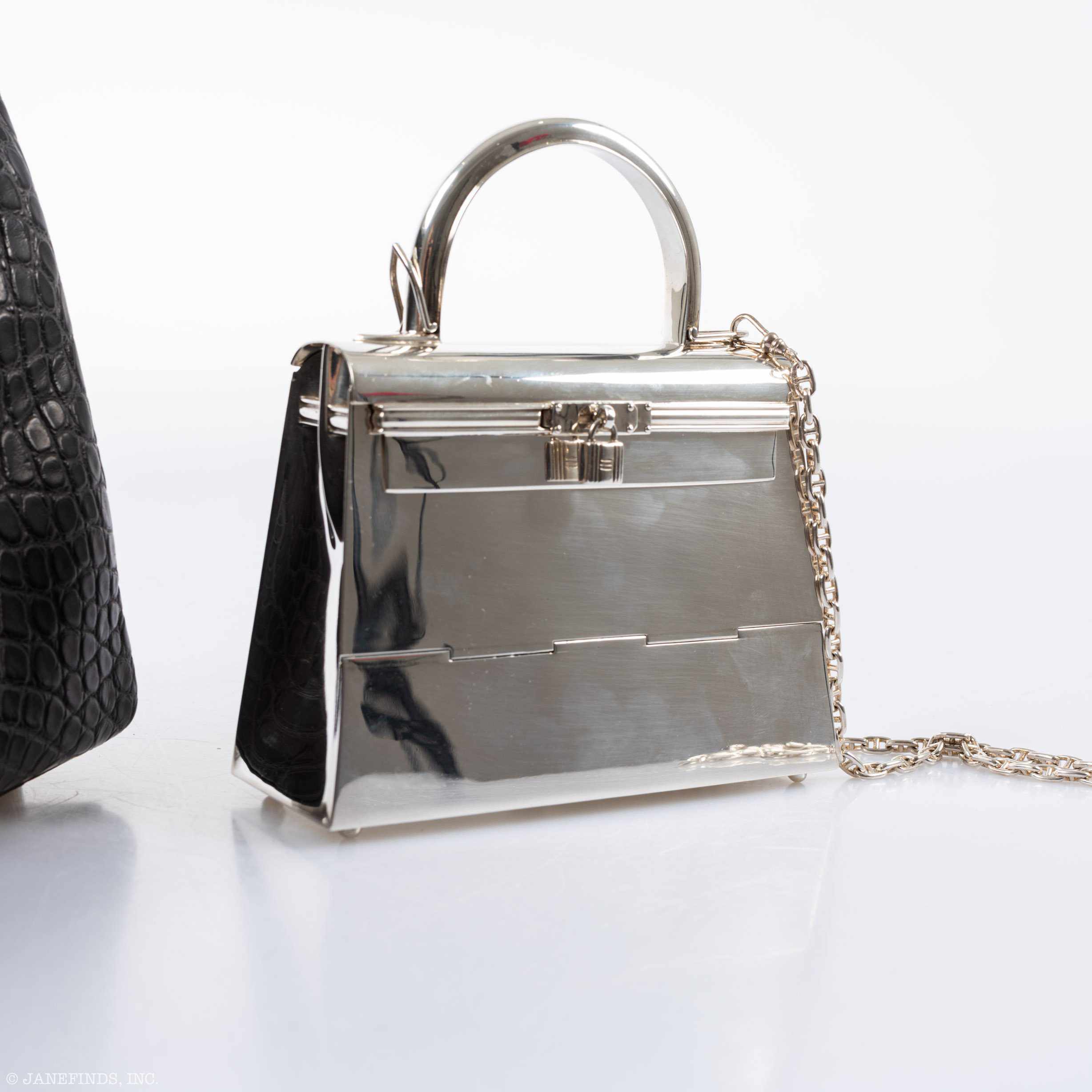 Hermès Ultra-Rare Mini Kelly in Sterling Silver, 1990s