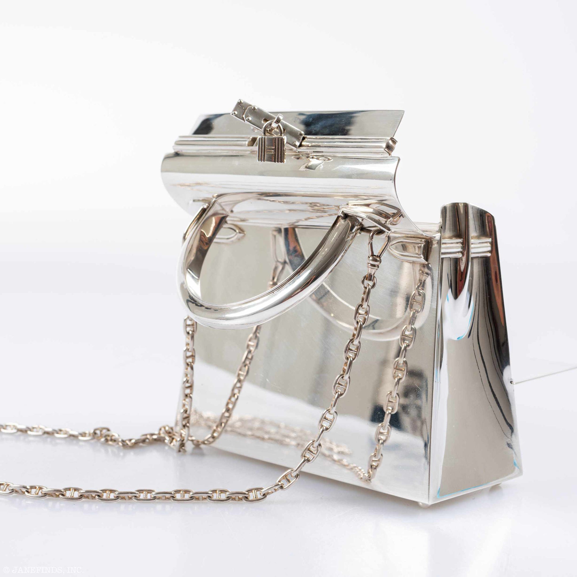 Hermès Miniature Kelly Sterling Silver Chaîne d'Ancre Strap