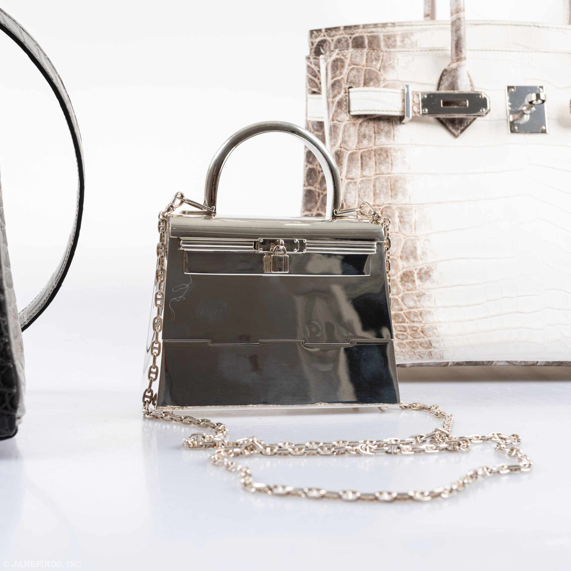 Hermès Miniature Kelly Sterling Silver Chaîne d'Ancre Strap