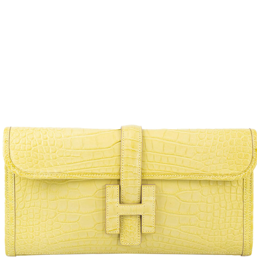 Hermès Verso Jige Élan Lime Matte Alligator and Caramel