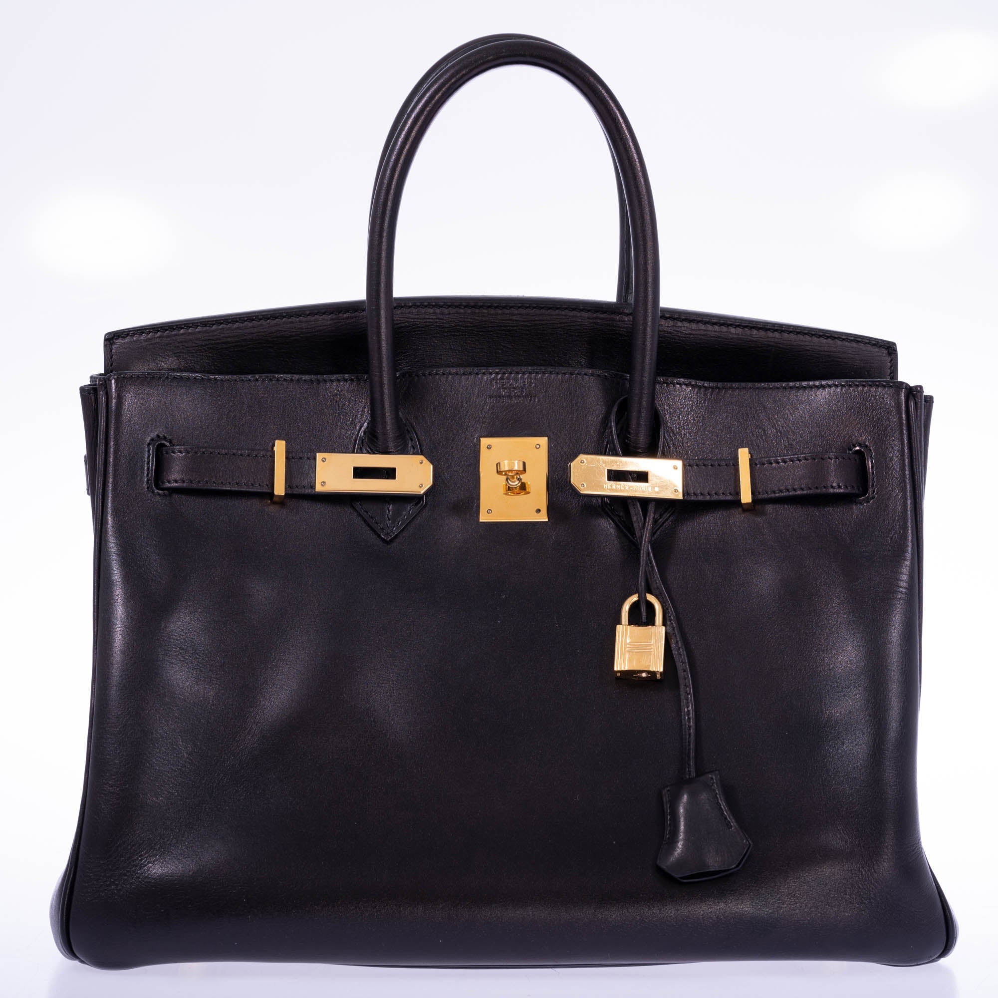 Hermès Vintage Birkin 35 Black Box Leather Gold Hardware