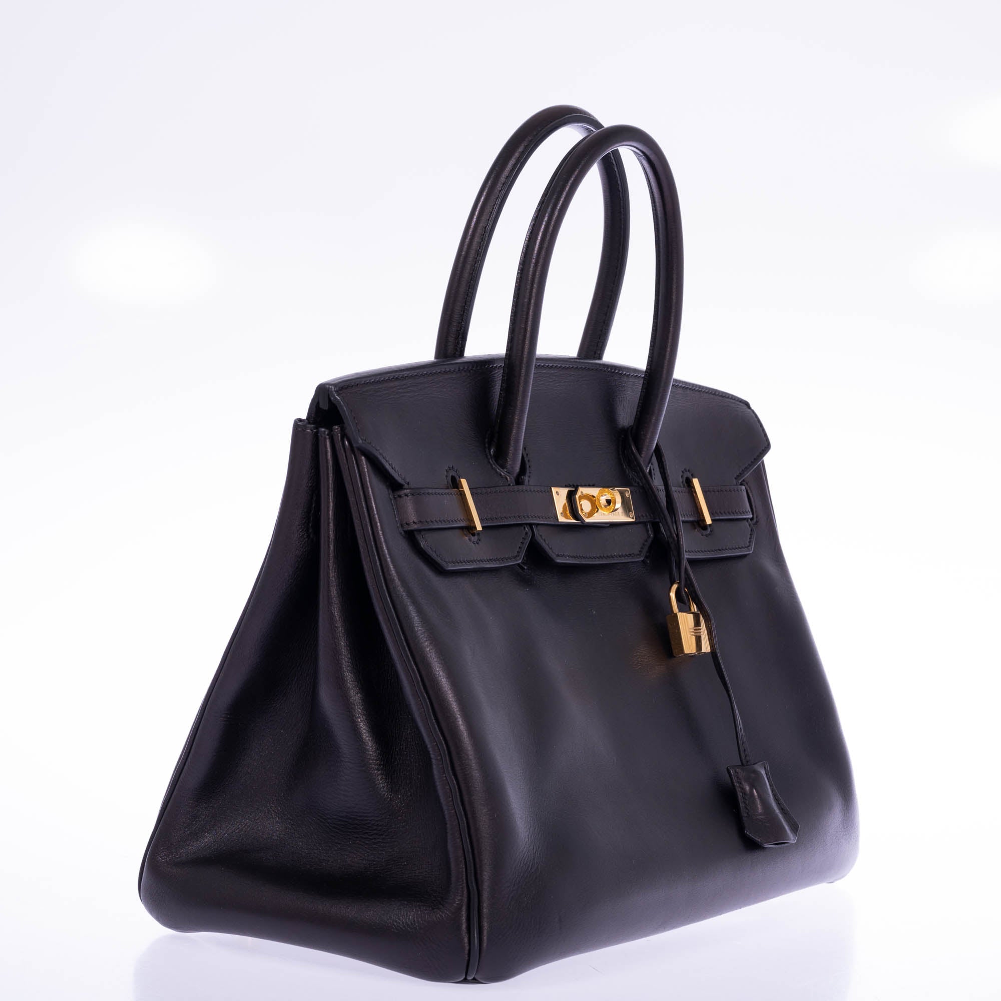 Hermès Vintage Birkin 35 Black Box Leather Gold Hardware