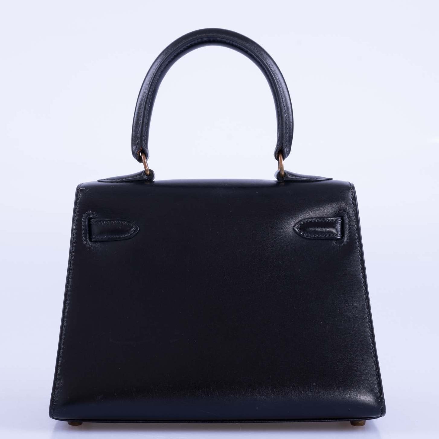 Hermès Vintage Kelly 20 Sellier Noir Box Calf Gold Hardware