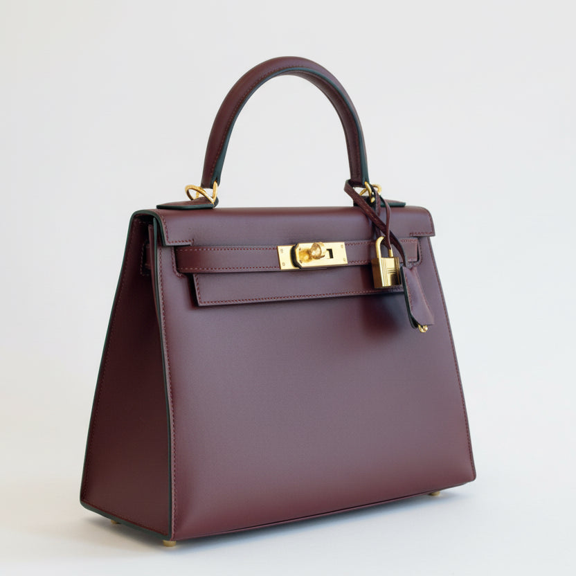 Hermès Kelly 28 Sellier Rouge H Sombrero Leather Gold Hardware