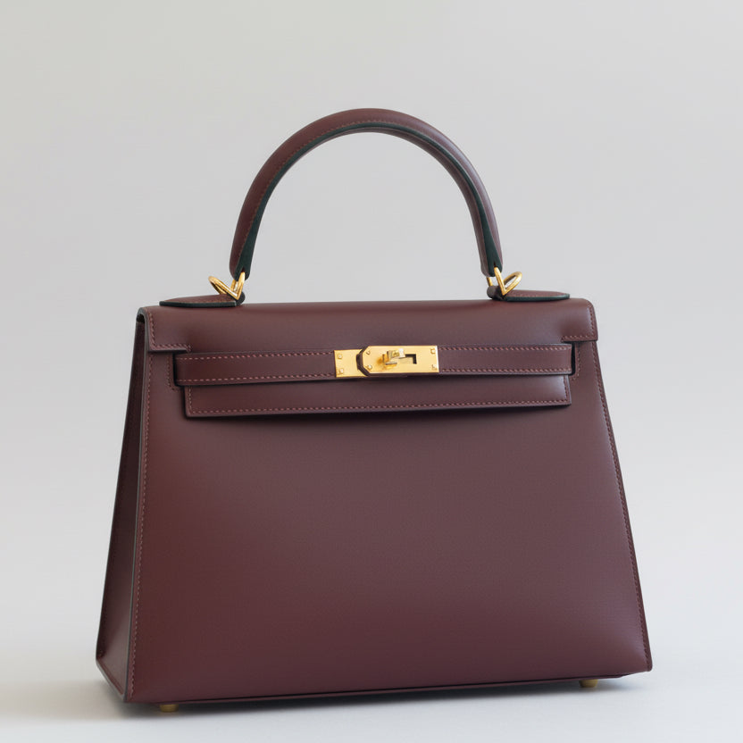 Hermès Kelly 28 Sellier Rouge H Sombrero Leather Gold Hardware