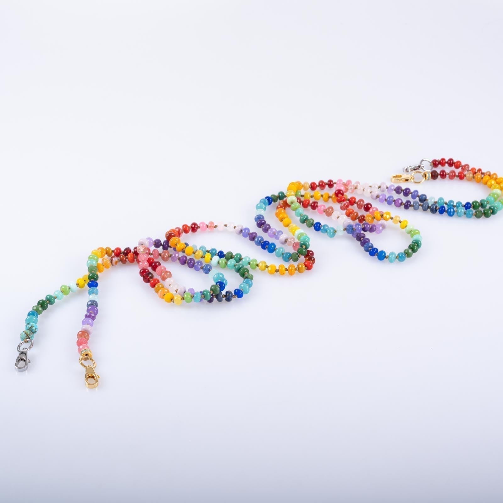 JaneFinds Beaded Semi-Precious Stone Crossbody Chain