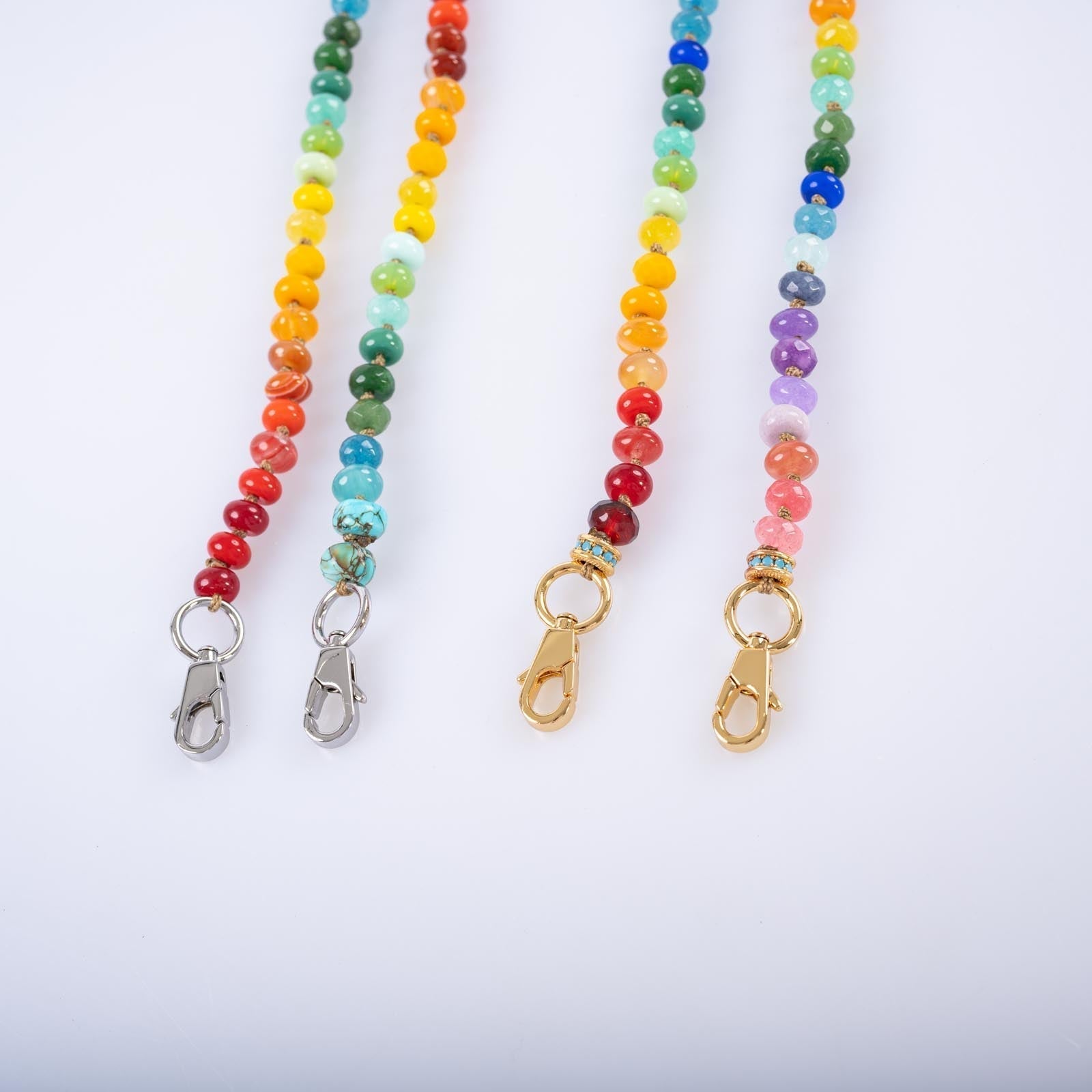 JaneFinds Beaded Semi-Precious Stone Crossbody Chain