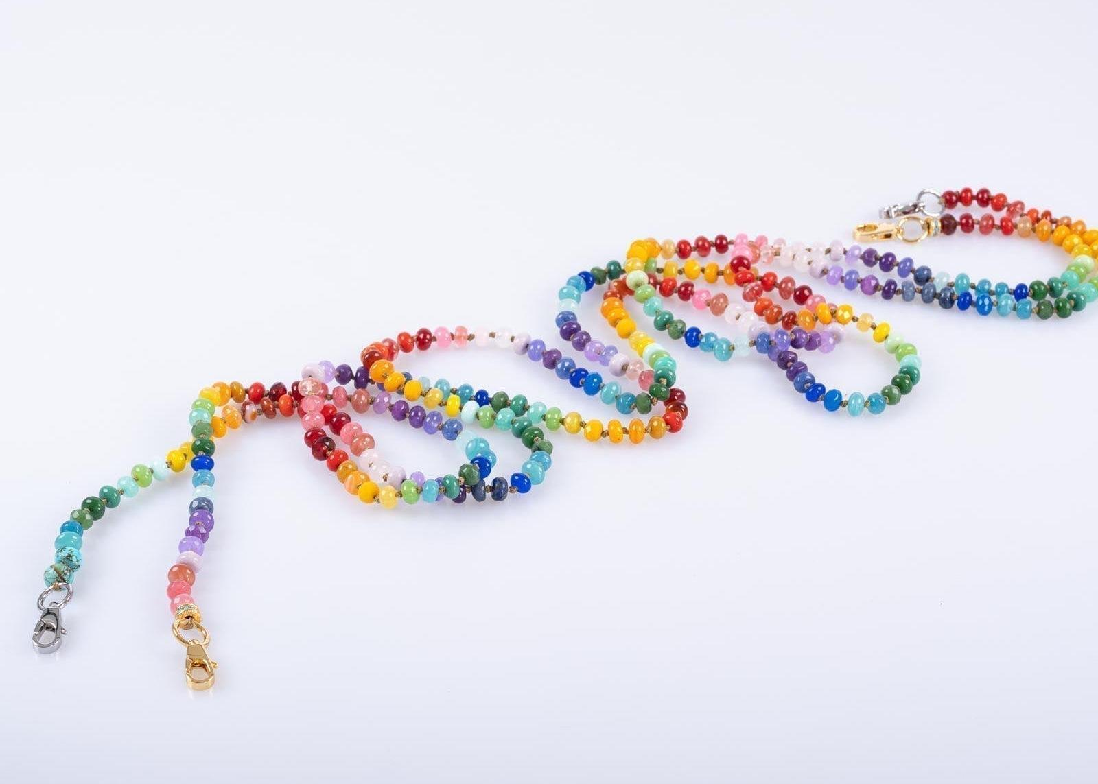 JaneFinds Beaded Semi-Precious Stone Crossbody Chain