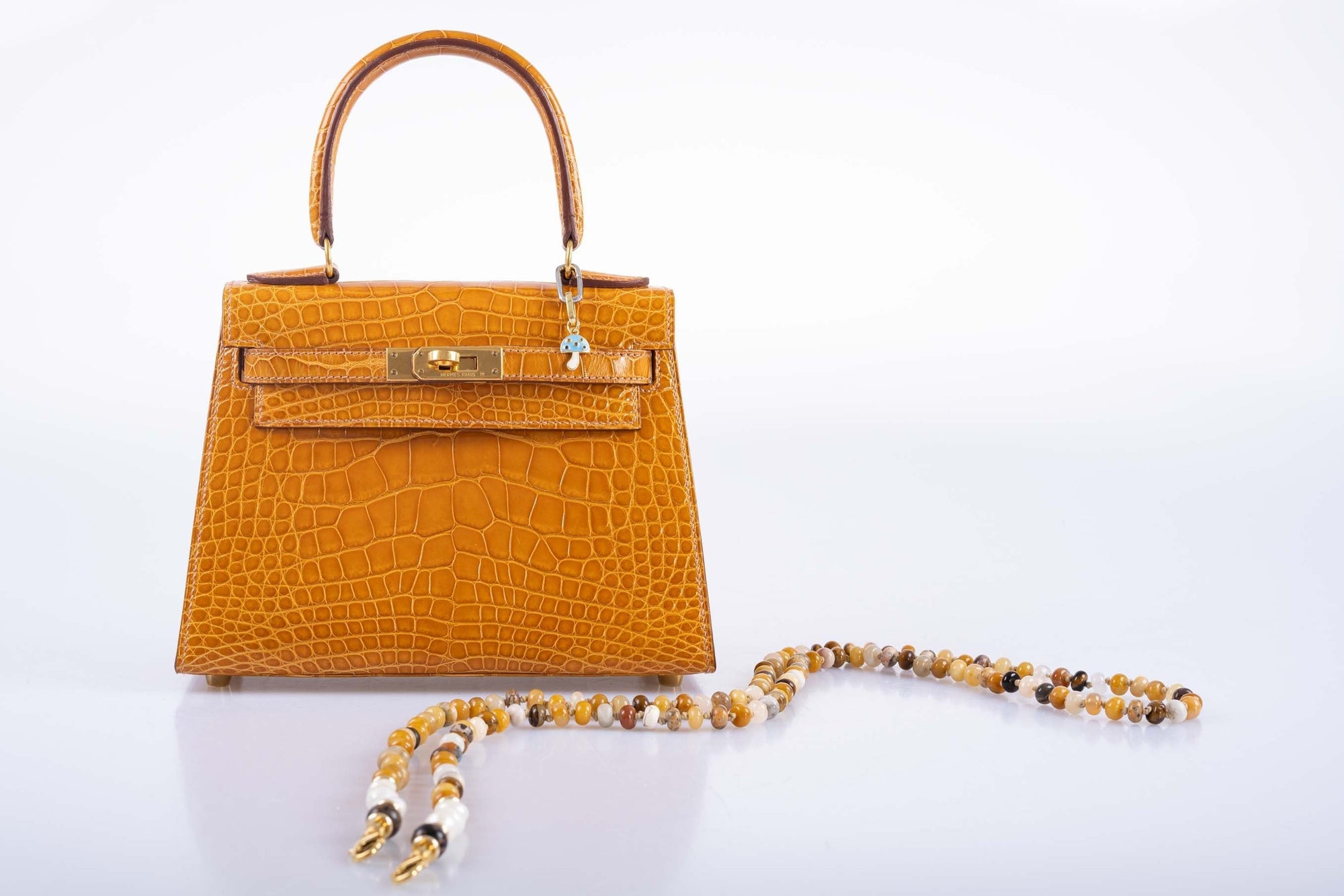JaneFinds Beaded Semi-Precious Stone Crossbody Chain