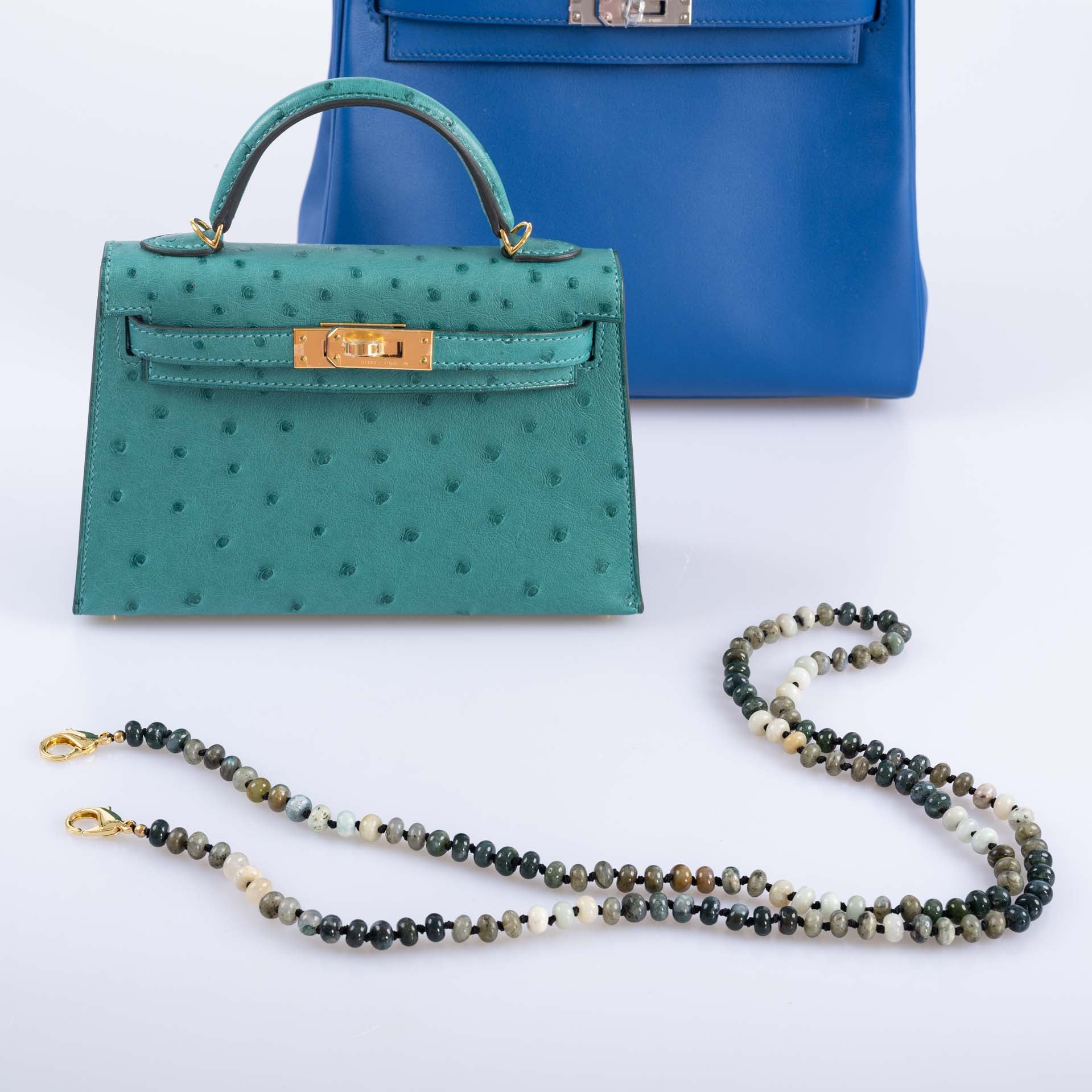 JaneFinds Beaded Semi-Precious Stone Crossbody Chain