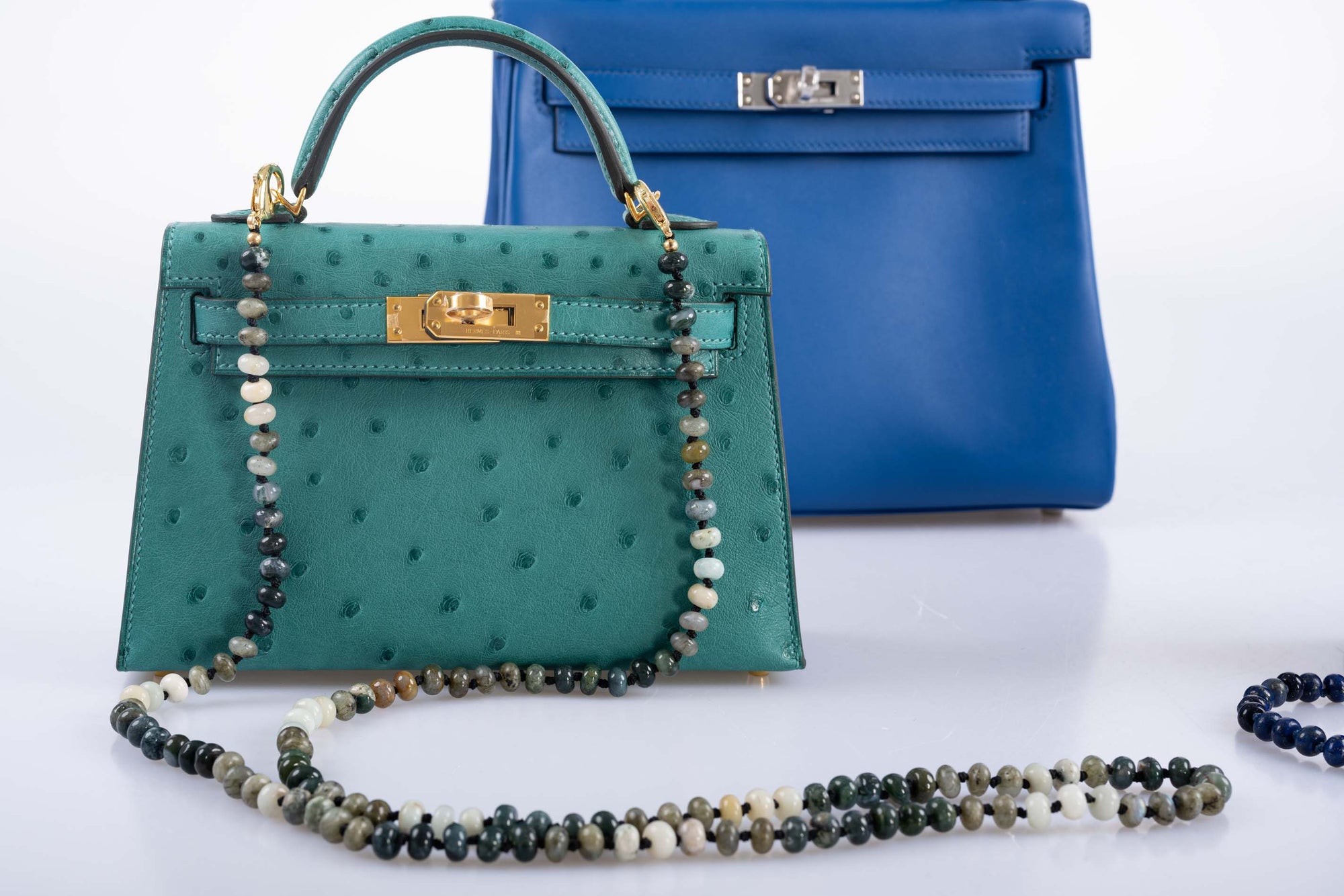 JaneFinds Beaded Semi-Precious Stone Crossbody Chain