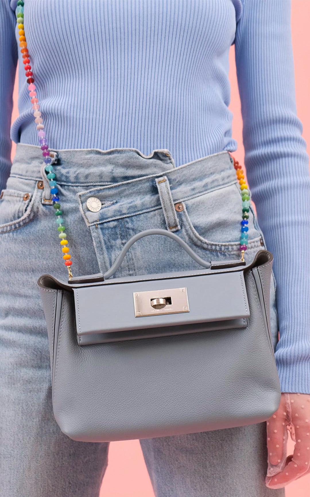JaneFinds Beaded Semi-Precious Stone Crossbody Chain